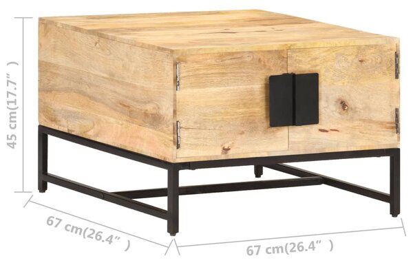 Tömör mangófa dohányzóasztal 67 x 67 x 45 cm