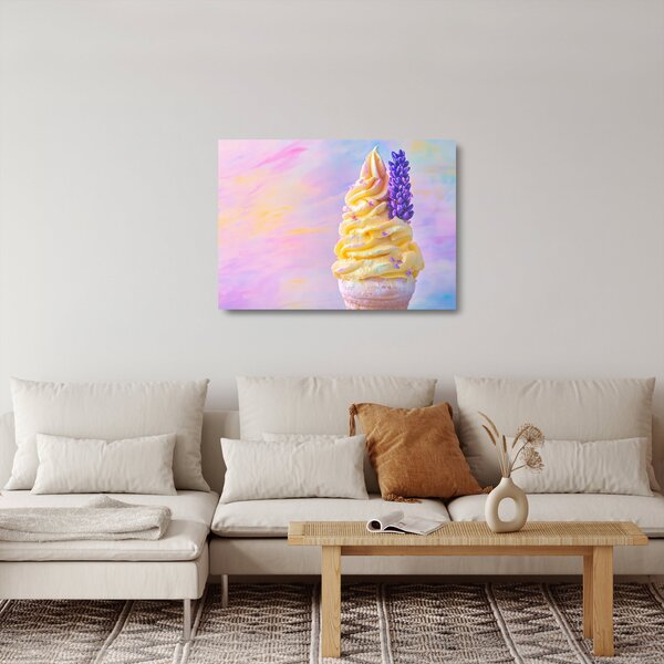 Üveg kép - Levendulás fagylalt (70x50 cm)