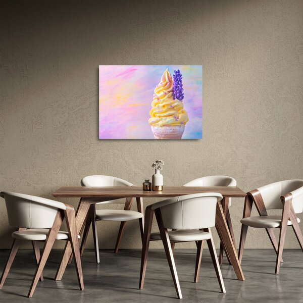Üveg kép - Levendulás fagylalt (70x50 cm)