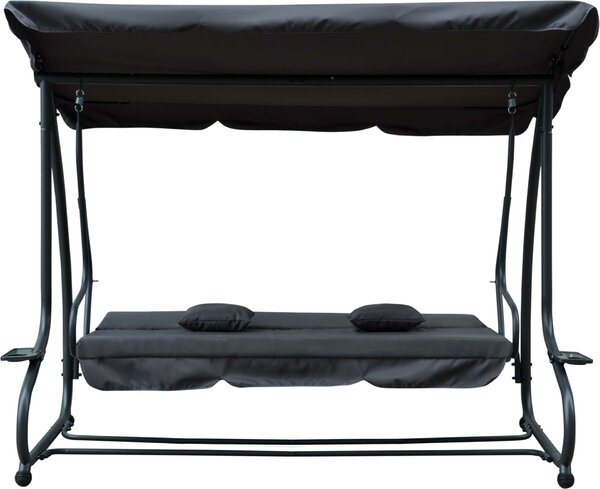 Pepita Relax Plus 4 személyes, dönthető kerti Hintaágy pohártartóval - szürke