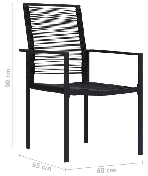 2 db fekete PVC rattan kerti szék