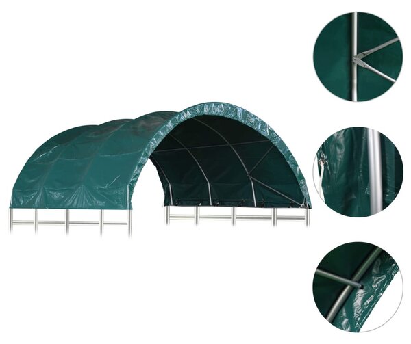 Zöld PVC állattartó sátor 3,7 x 3,7 m