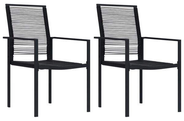 2 db fekete PVC rattan kerti szék