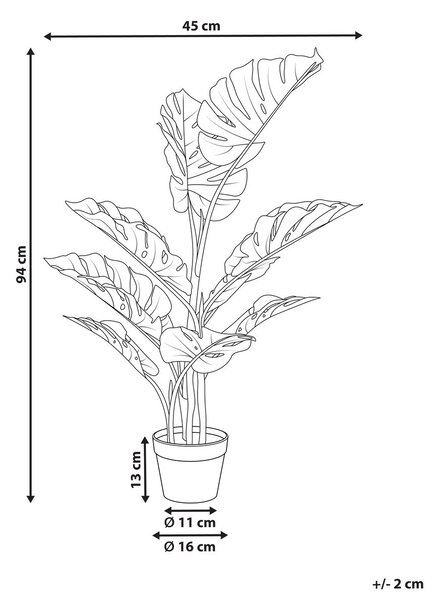 Műnövény MONSTERA PLANT 94 cm Zöld
