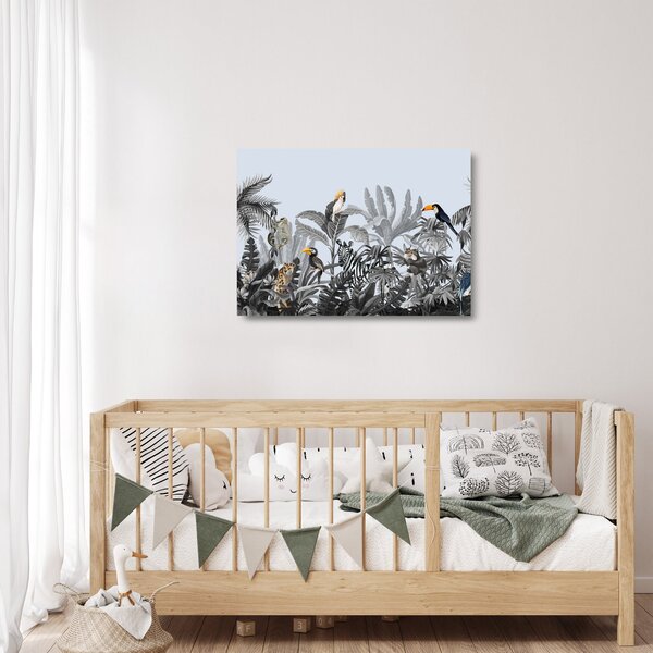 Üveg kép - Illusztrált dzsungel (70x50 cm)