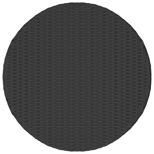 Fekete polyrattan kerti asztal 70 x 70 x 73 cm
