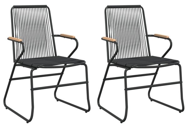 2 db fekete PVC rattan kerti szék 58 x 59 x 85,5 cm