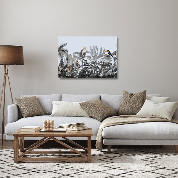 Üveg kép - Illusztrált dzsungel (70x50 cm)
