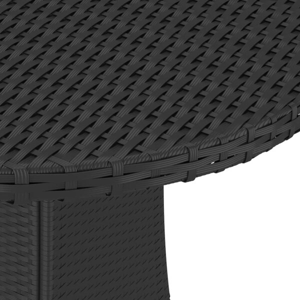Fekete polyrattan kerti asztal 70 x 70 x 73 cm