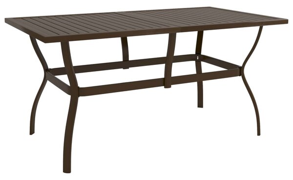 Barna acél kerti asztal 140 x 80 x 72 cm