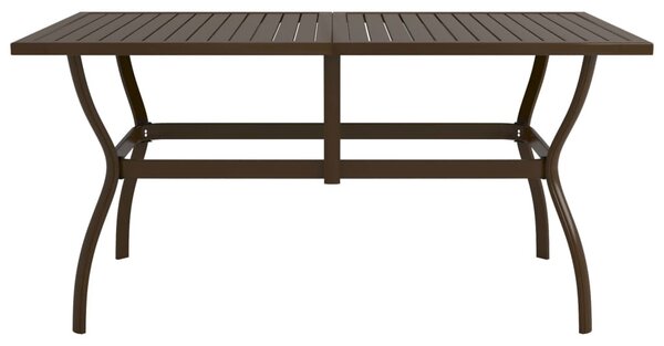 Barna acél kerti asztal 140 x 80 x 72 cm