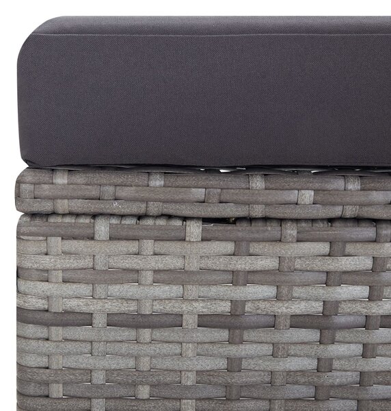 Szürke dönthető háttámlás polyrattan kerti szék párnákkal