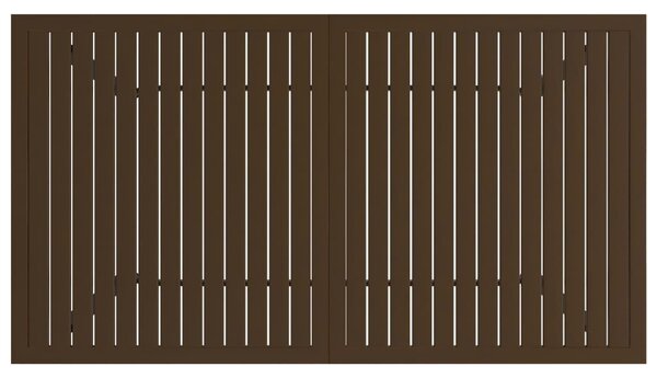 Barna acél kerti asztal 140 x 80 x 72 cm