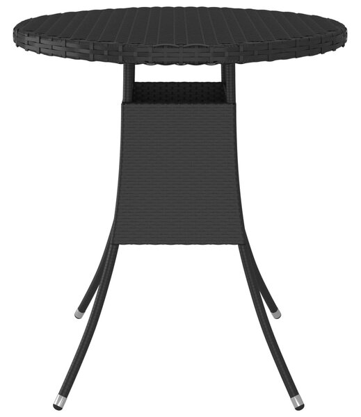 Fekete polyrattan kerti asztal 70 x 70 x 73 cm