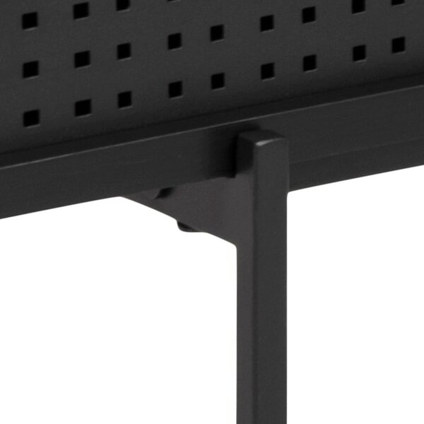 Fekete TV-állvány kőrisfa dekorral 140x45 cm Angus – Actona
