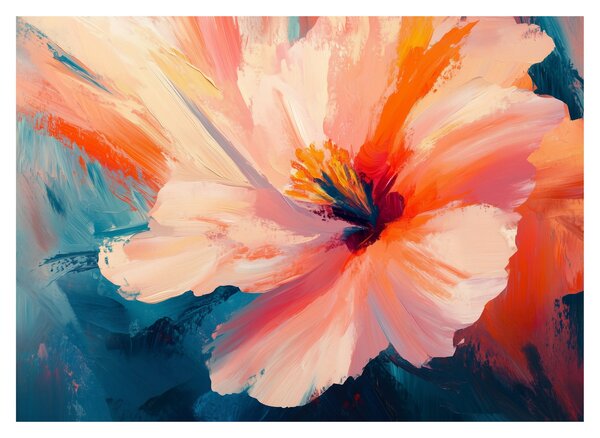 Üveg kép - Festett virág (70x50 cm)