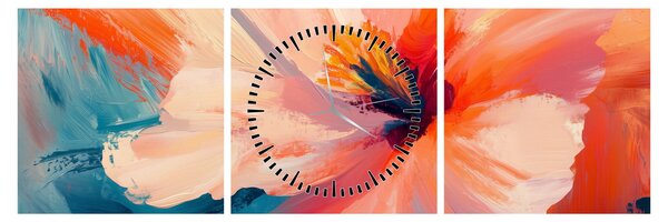 Kép - Festett virág (órával) (90x30 cm)