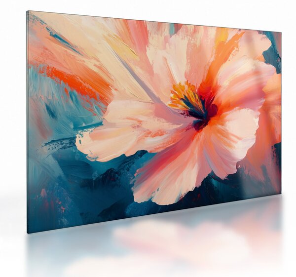 Üveg kép - Festett virág (70x50 cm)
