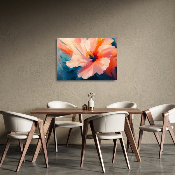 Üveg kép - Festett virág (70x50 cm)