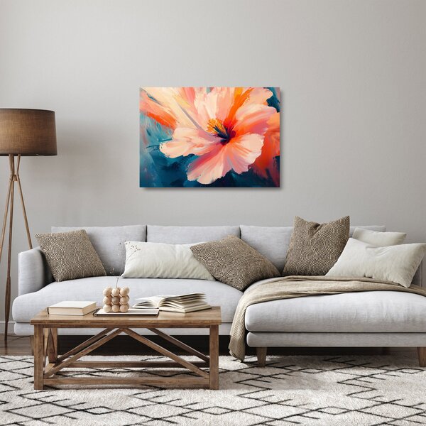 Üveg kép - Festett virág (70x50 cm)