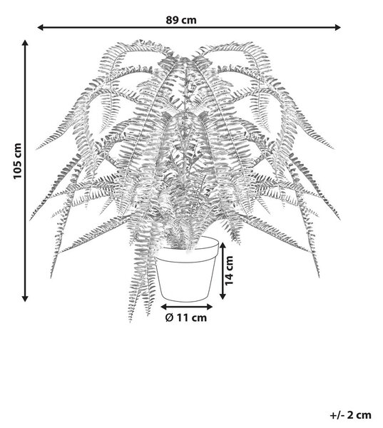 Műnövény FERN LEAF PLANT 105 cm Zöld