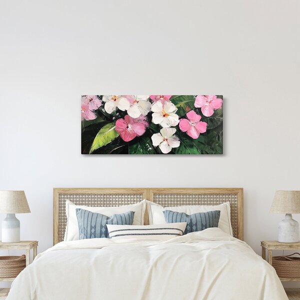 Kép - Rózsaszín és fehér virágok (120x50 cm)