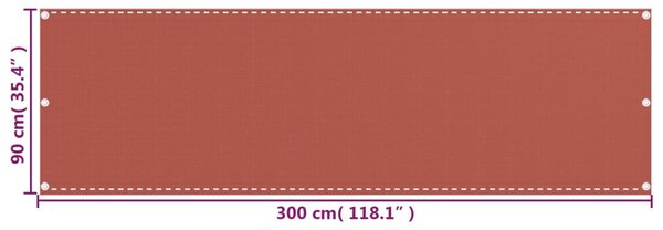 Terrakotta HDPE erkélytakaró 90 x 300 cm
