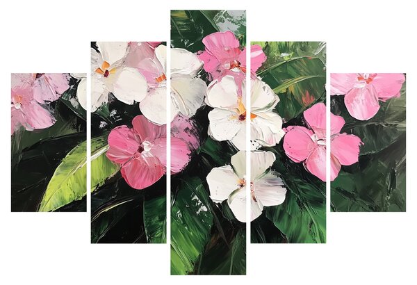 Kép - Rózsaszín és fehér virágok (150x105 cm)