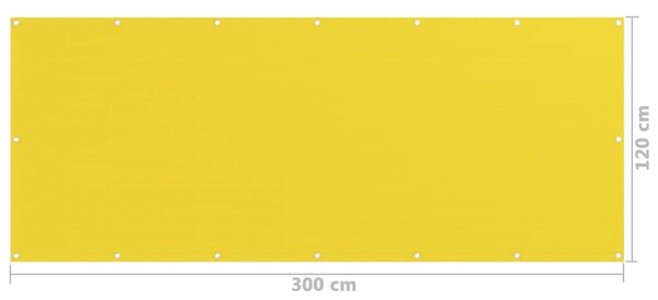 Sárga HDPE erkélytakaró 120 x 300 cm
