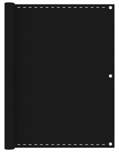 Fekete HDPE erkélytakaró 120 x 500 cm