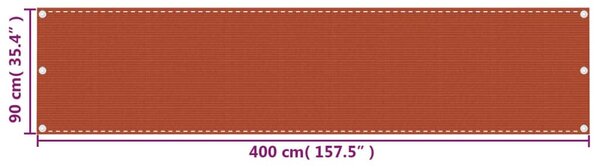 Narancssárga HDPE erkélyparaván 90 x 400 cm