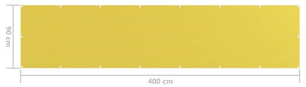 Sárga HDPE erkélyparaván 90 x 400 cm