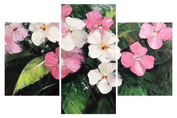 Kép - Rózsaszín és fehér virágok (90x60 cm)