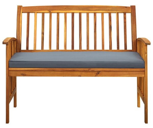 Tömör akácfa kerti pad párnával 119 cm