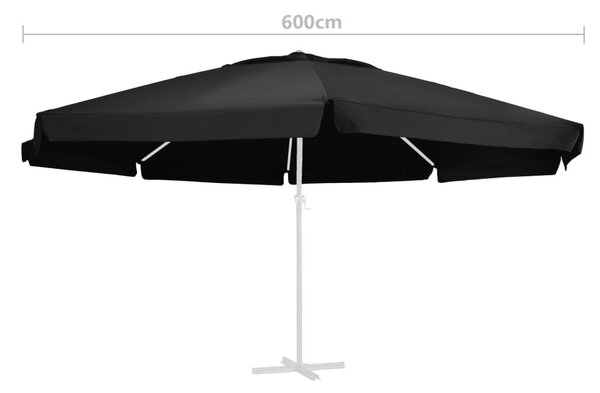 Fekete kültéri napernyőponyva 610 cm