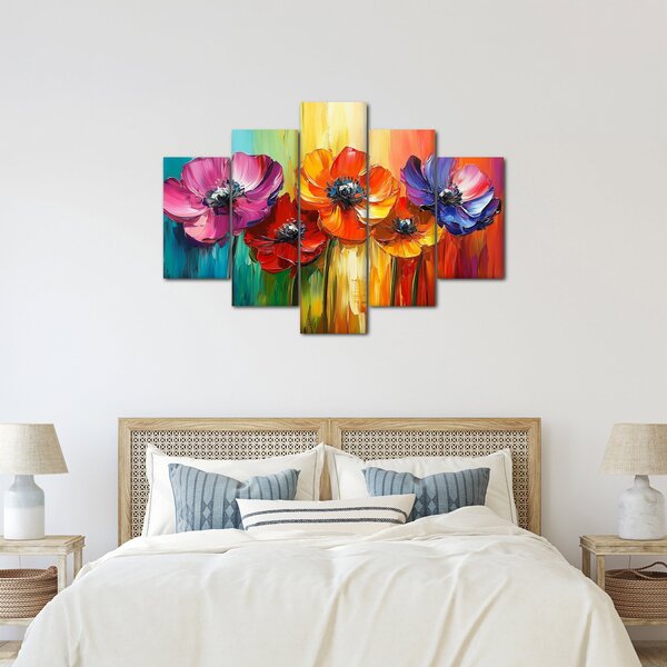 Kép - Öt színes virág (150x105 cm)