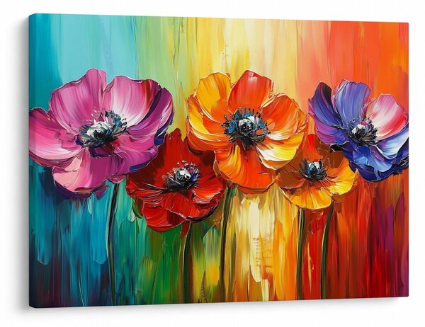Kép - Öt színes virág (70x50 cm)