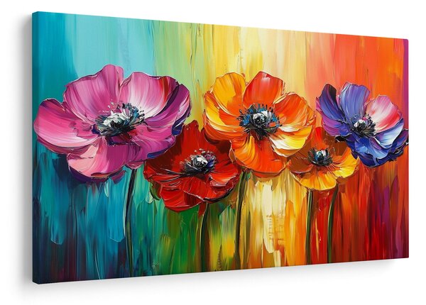 Kép - Öt színes virág (90x60 cm)