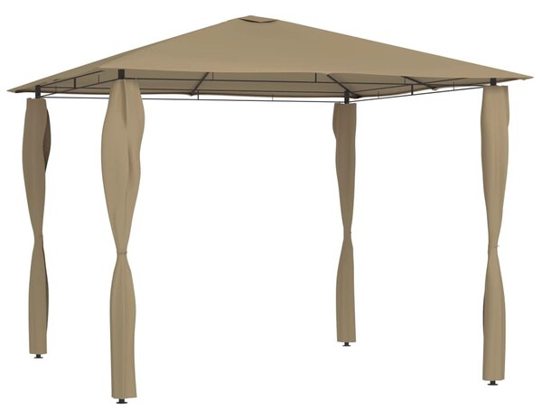 Tópszínű pavilon oszlop takarókkal 3 x 3 x 2,6 m 160 g/m²