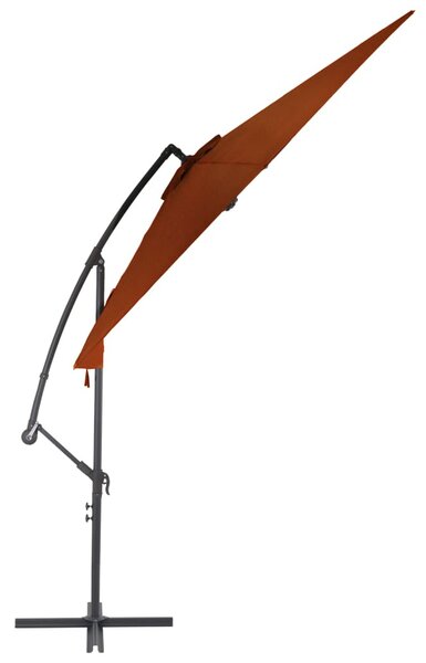 Terrakotta színű konzolos napernyő alumíniumrúddal 300 cm