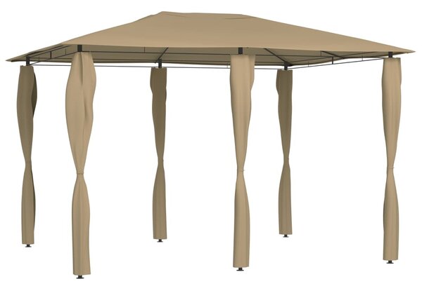 Tópszínű pavilon oszlop takarókkal 3 x 4 x 2,6 m 160 g/m²