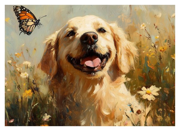 Kép - Boldog kutyus (70x50 cm)