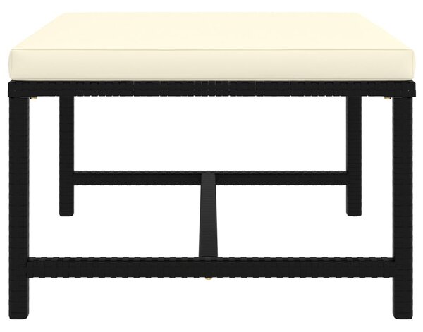 Fekete elemes polyrattan lábtartó párnával