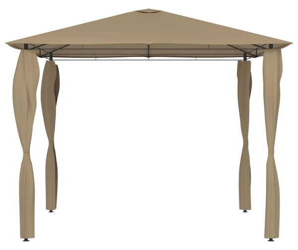 Tópszínű pavilon oszlop takarókkal 3 x 3 x 2,6 m 160 g/m²