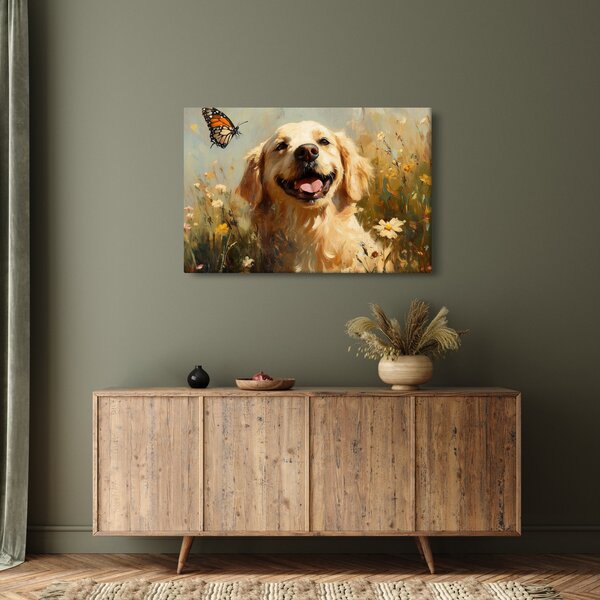 Kép - Boldog kutyus (90x60 cm)