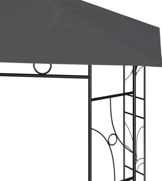 Antracitszürke pavilon 3 x 3 x 2,7 m 160 g/m²