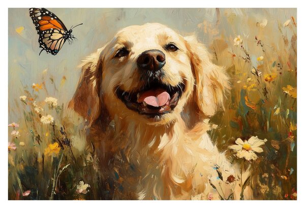 Kép - Boldog kutyus (90x60 cm)