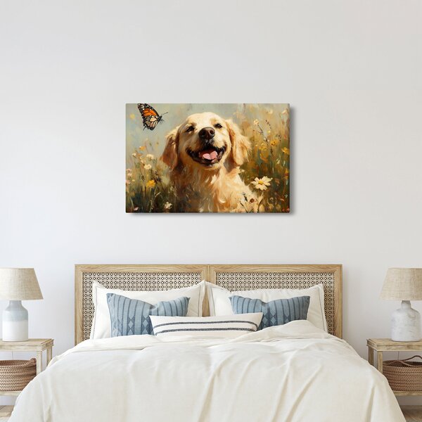 Kép - Boldog kutyus (90x60 cm)