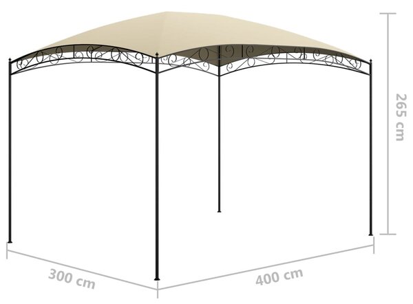 Krémszínű pavilon 3 x 4 x 2,65 m 180 g/m²