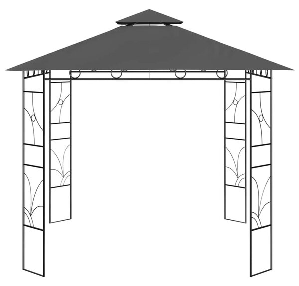 Antracitszürke pavilon 3 x 3 x 2,7 m 160 g/m²